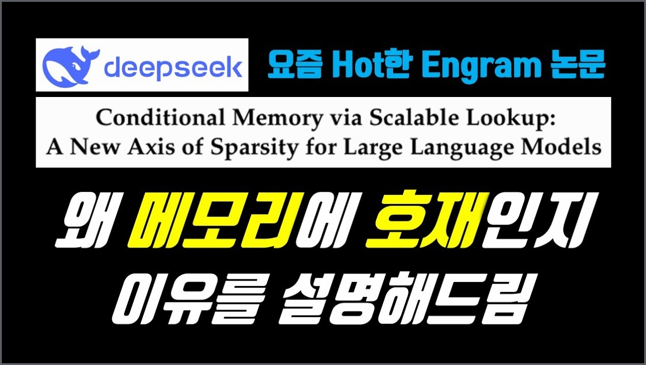 Deepseek Engram 왜 메모리에 호재인지 이유를 설명해드림