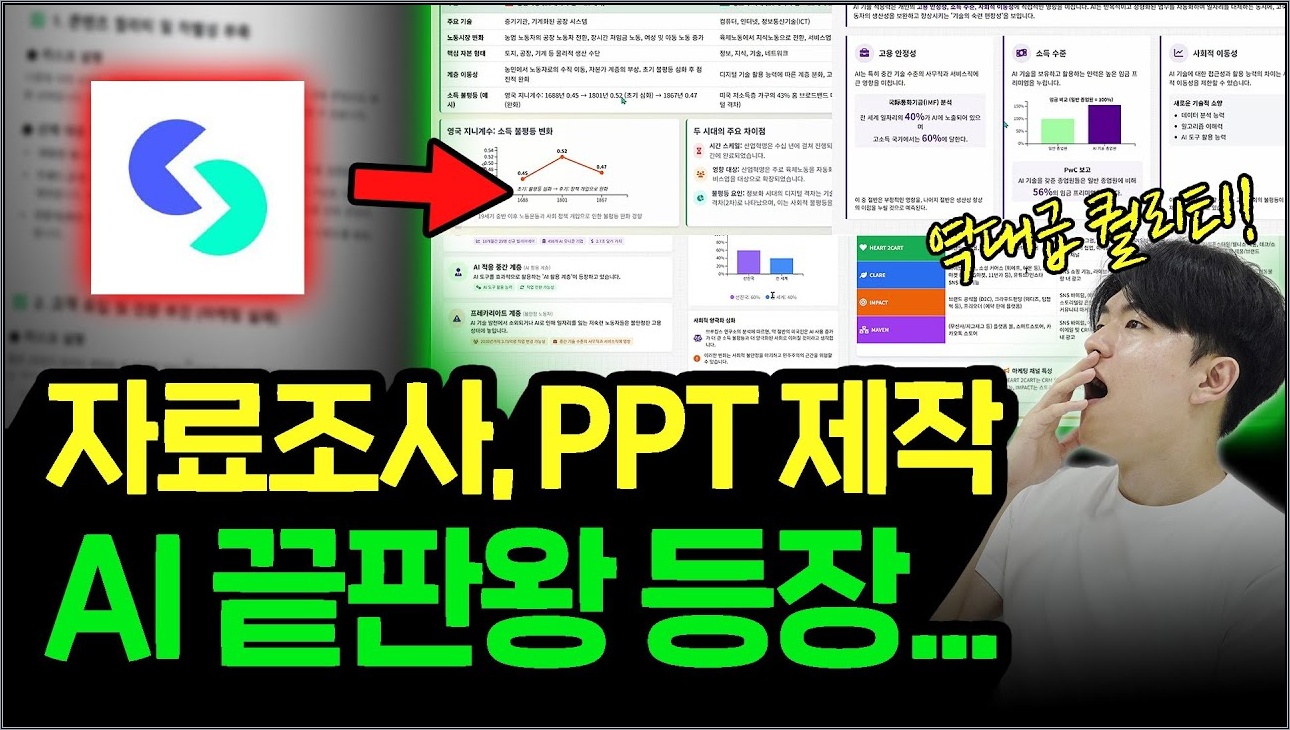 해외 SNS에서 난리 난 궁극의 AI 등장…5분만에 고퀄리티 PPT, 보고서 제작, 자료 조사까지 한 번에 만들어주는 스카이워크 ai