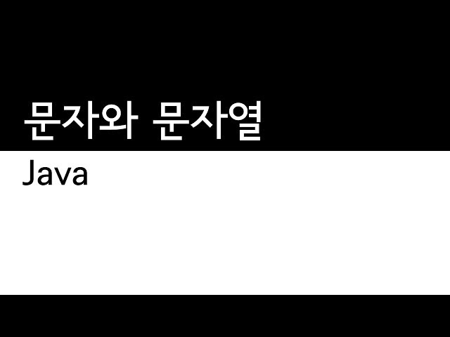 Java -  문자열