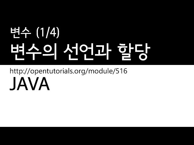 Java - 변수 (1/4) : 변수의 선언과 할당