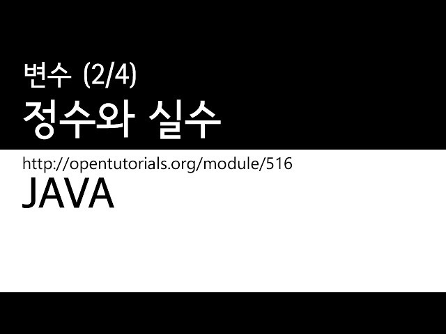 Java - 변수 (2/4) : 정수와 실수